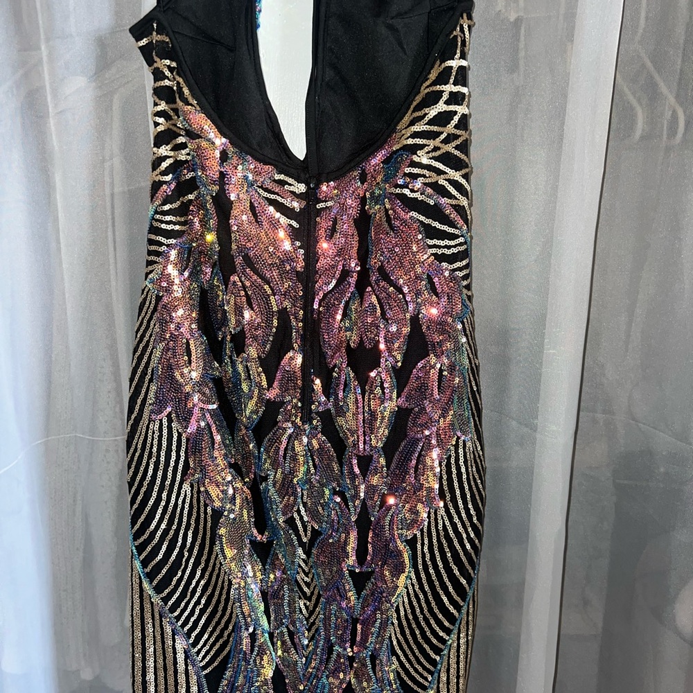 Fashion Nova Vibrant Sequin Backless Dress - Picture 2 of 3